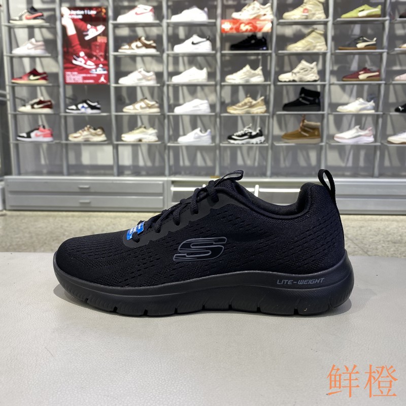 春季新款正品Skechers斯凯奇简约百搭透气男士低帮绑带运动休闲鞋