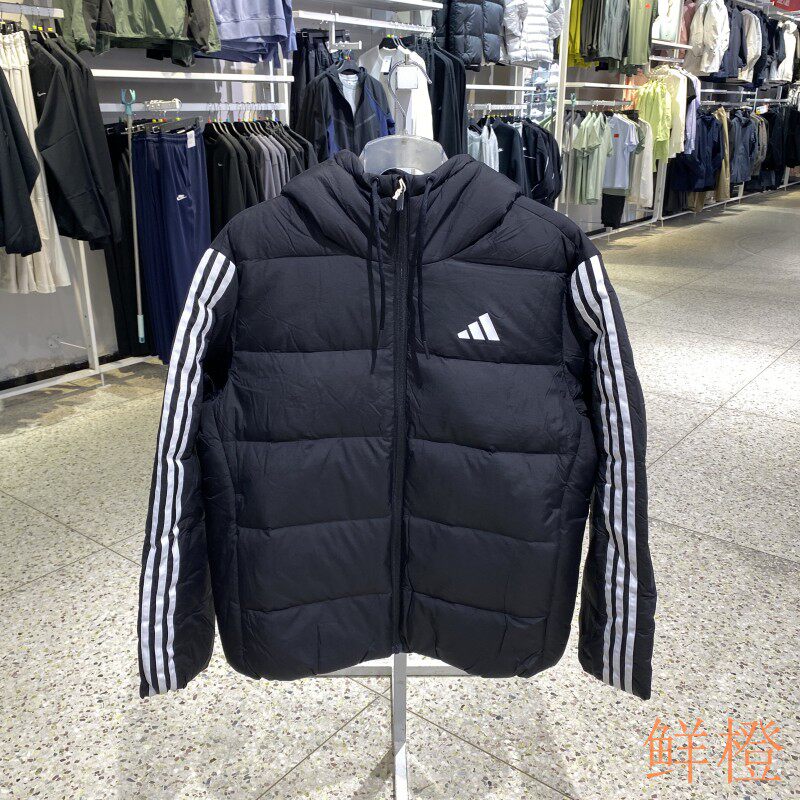 阿迪达斯男连帽保暖运动羽绒服
