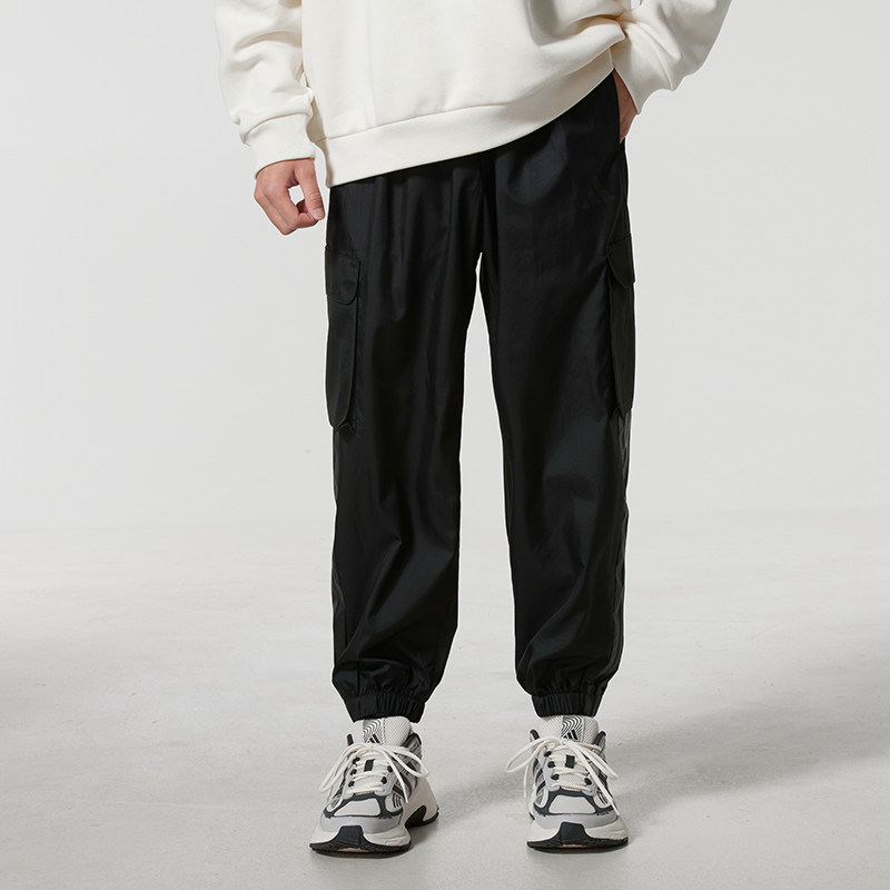 正品Adidas阿迪达斯男简约口袋百搭束口运动休闲梭织长裤JX7186
