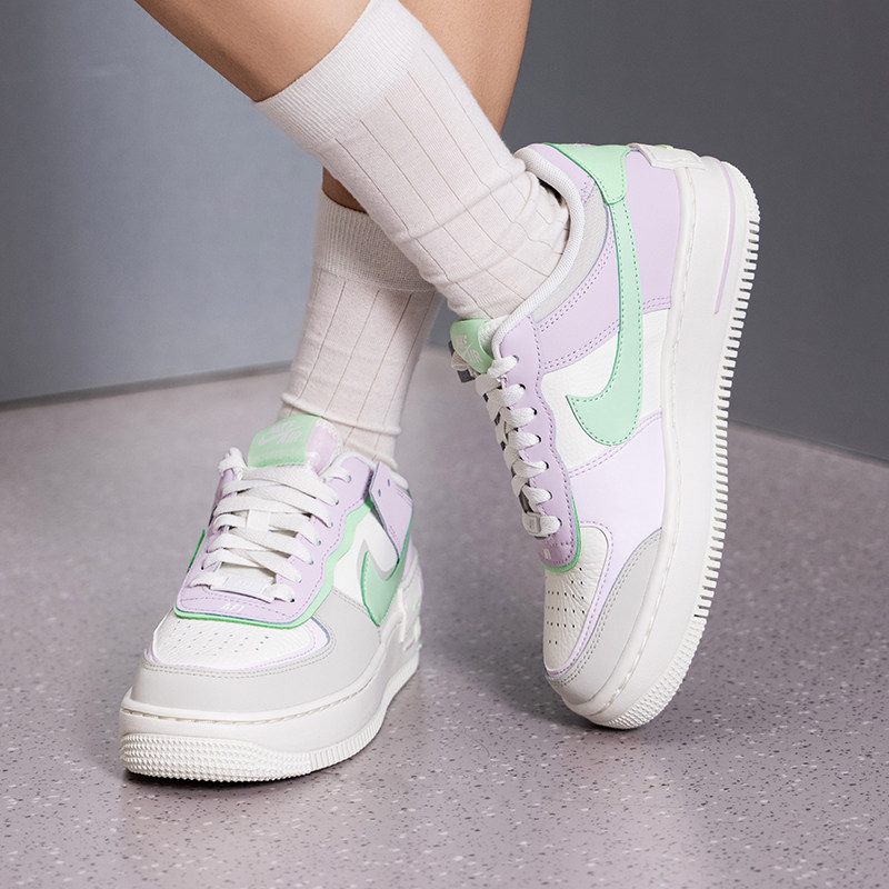正品NIKE耐克AF1简约拼接女低帮马卡龙色运动休闲板鞋DZ1847-116
