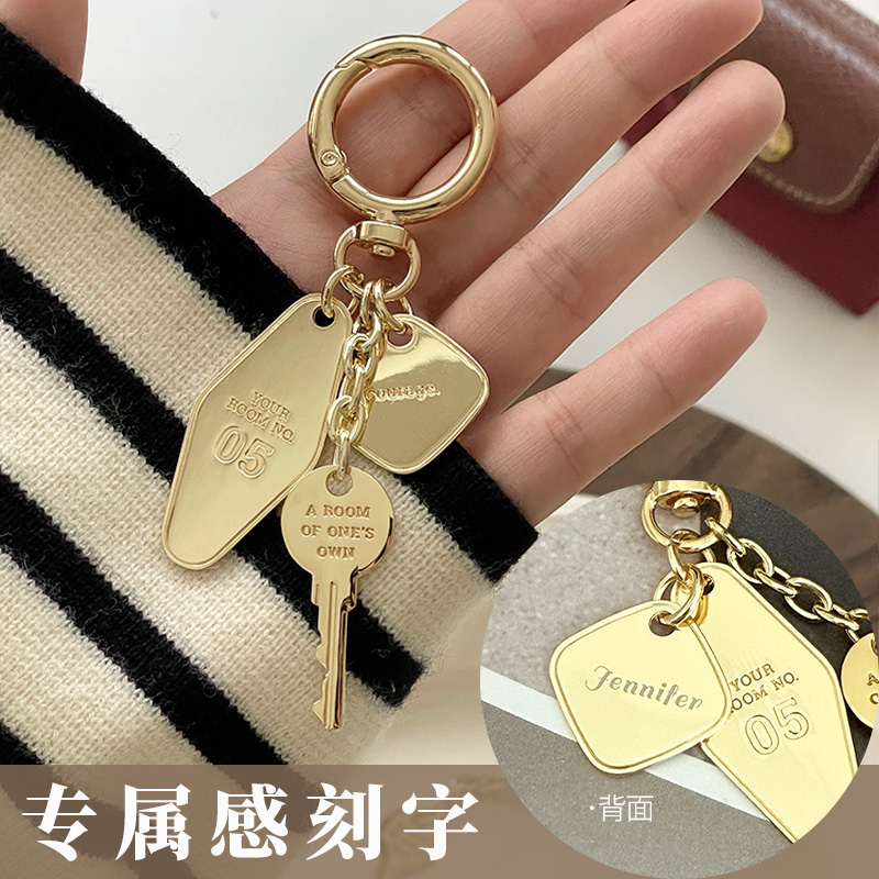 韩国汽车钥匙扣简约高级感精致包包挂件高档女生情侣钥匙扣定制