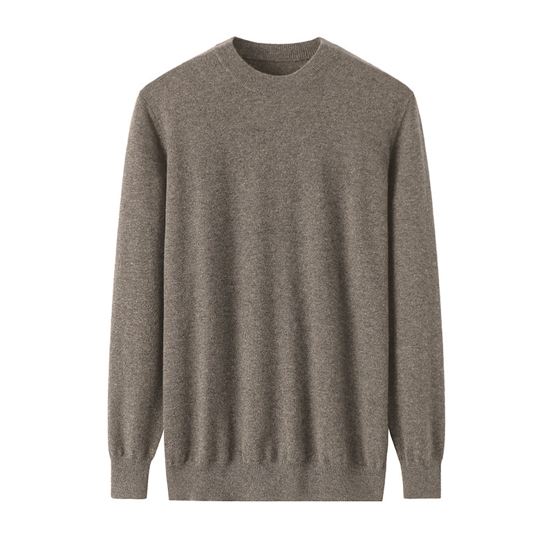 캐시미어 스웨터 남성용 라운드 넥 퓨어 캐시미어 다목적 클래식 바닥 스웨터 오르도스 캐시미어 스웨터 빅 레드
