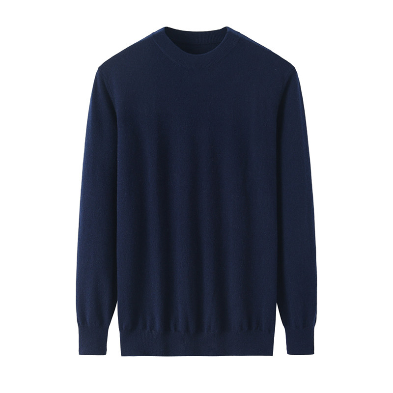 캐시미어 스웨터 남성용 라운드 넥 퓨어 캐시미어 다목적 클래식 바닥 스웨터 오르도스 캐시미어 스웨터 빅 레드