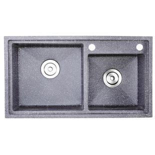 齐勒厨房水槽双槽套餐不锈钢手工纳米石英石水盆洗碗池加厚洗菜盆