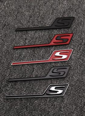 适用于奔驰新A级E级C级GLA GLC车标改装C63SA45SCLA45S尾标字标贴