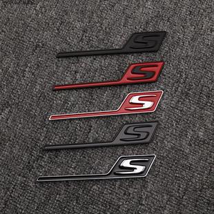 适用于奔驰新A级E级C级GLA C63SA45SCLA45S尾标字标贴 GLC车标改装