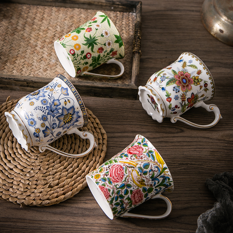 欧式骨瓷马克杯情侣高端轻奢喝水杯牛奶杯早餐杯送礼结婚生日礼物