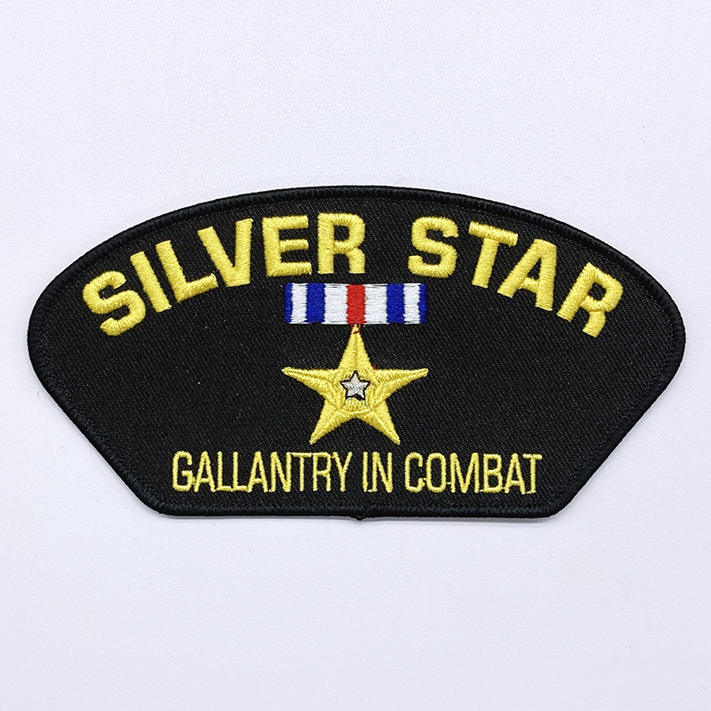 US ARMY美军英勇作战银星章刺绣章士气章纪念帽徽章外套背包布贴