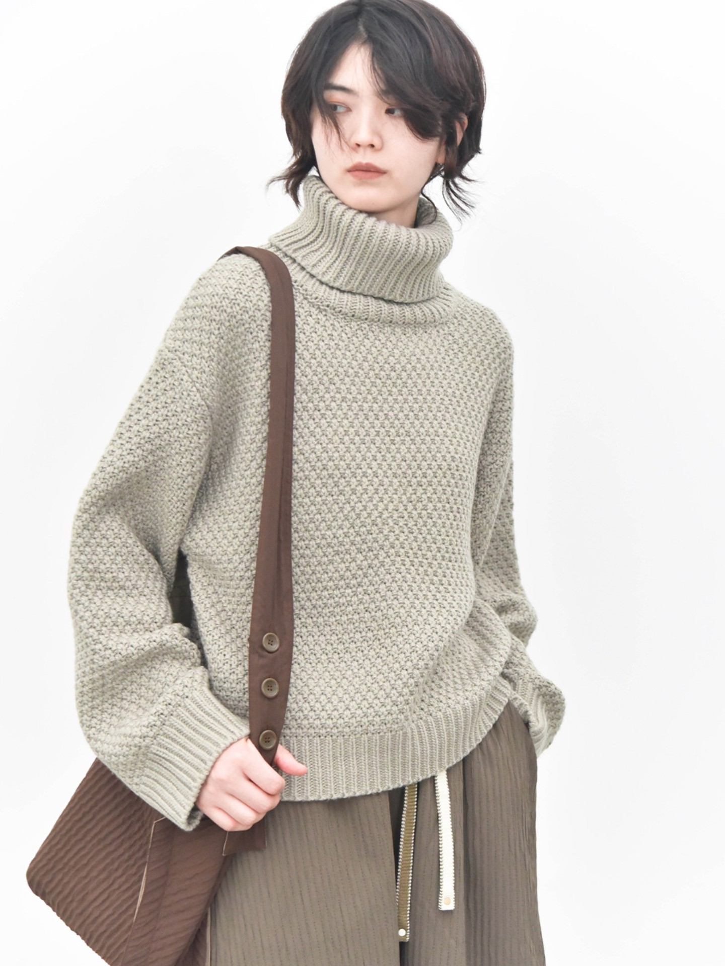 童颜阁秋冬个性高领毛衣高级感套头加厚保暖毛衫慵懒复古打底上衣,女装/女士精品,毛衣,淘宝优惠券,粉丝福利购,淘宝优惠卷