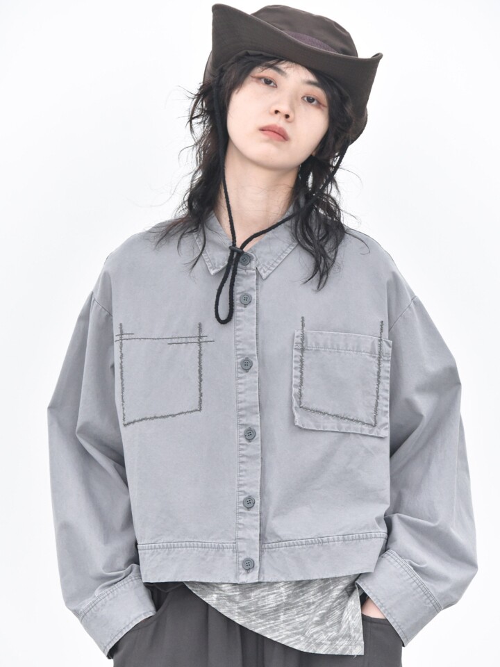 2026春款上衣个性宽松做旧牛仔外套松弛感个性女装小众叠穿衬衫女