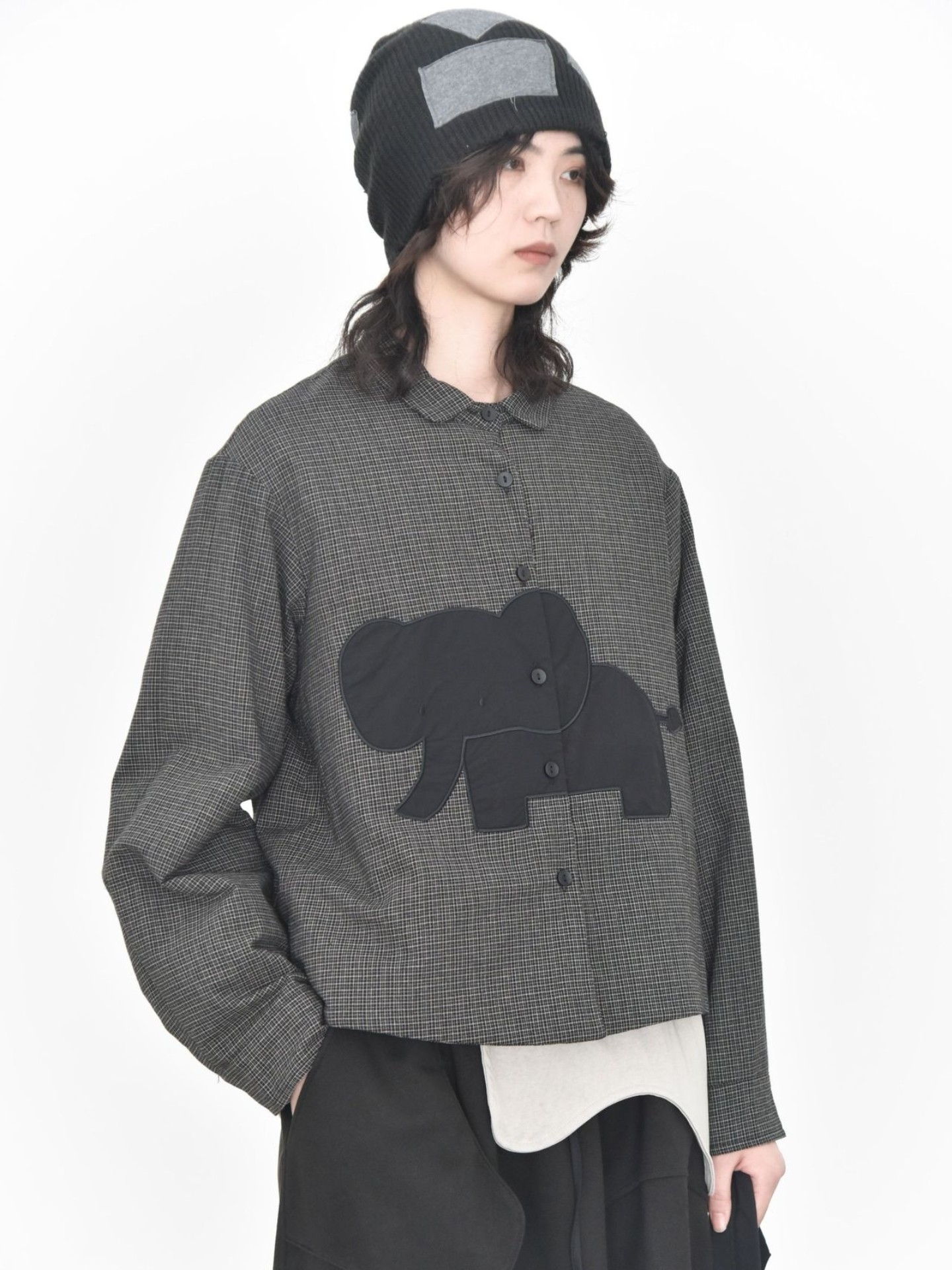 童颜阁秋冬叠穿极简复古夹棉衬衫格纹贴布设计保暖棉衣宽松外套女,女装/女士精品,棉衣/棉服,淘宝优惠券,粉丝福利购,淘宝优惠卷