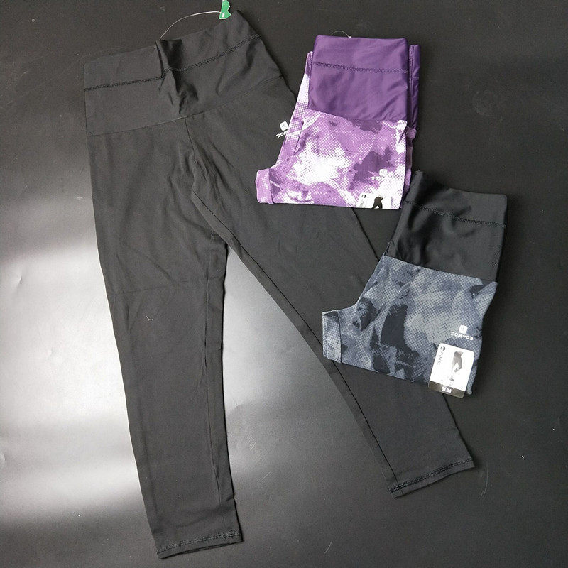 外贸原单高腰显瘦瑜伽裤女速干弹力紧身裤户外跑步运动七分裤中裤,运动服/休闲服装,健身裤,淘宝优惠券,粉丝福利购,淘宝优惠卷