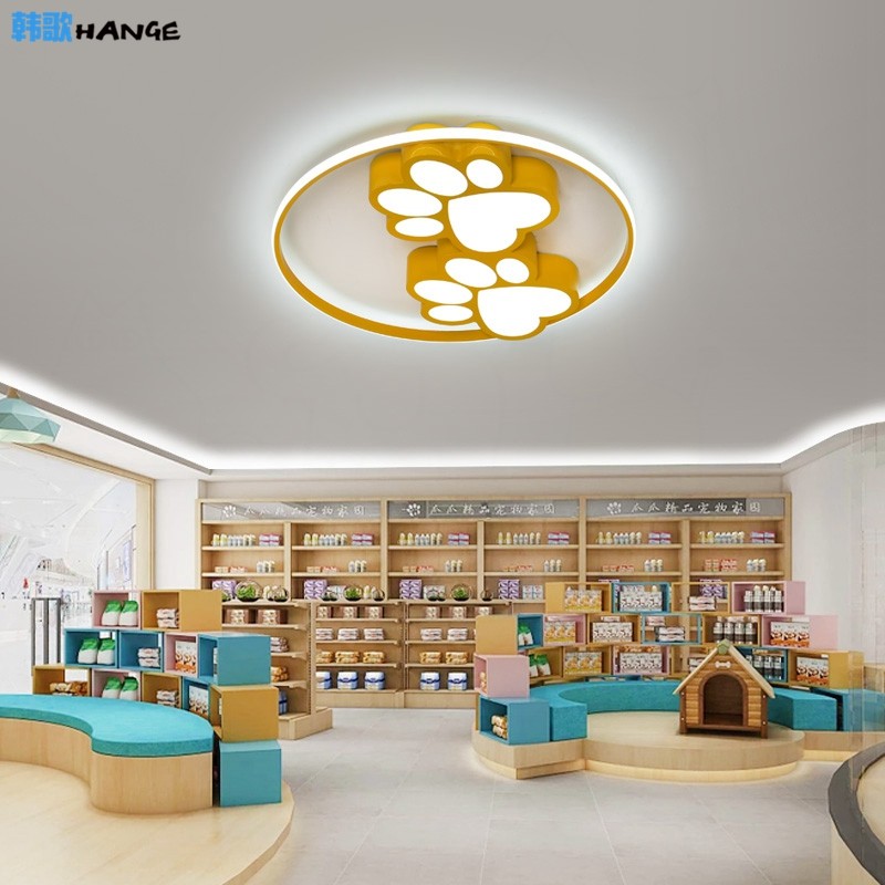 个性宠物店脚印灯创意led吸顶灯卡通儿童房幼儿园商场宠物医院灯