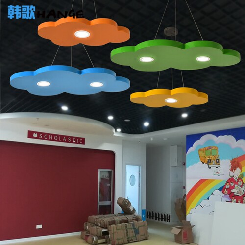 云朵吊灯教室游乐园机构大厅造型