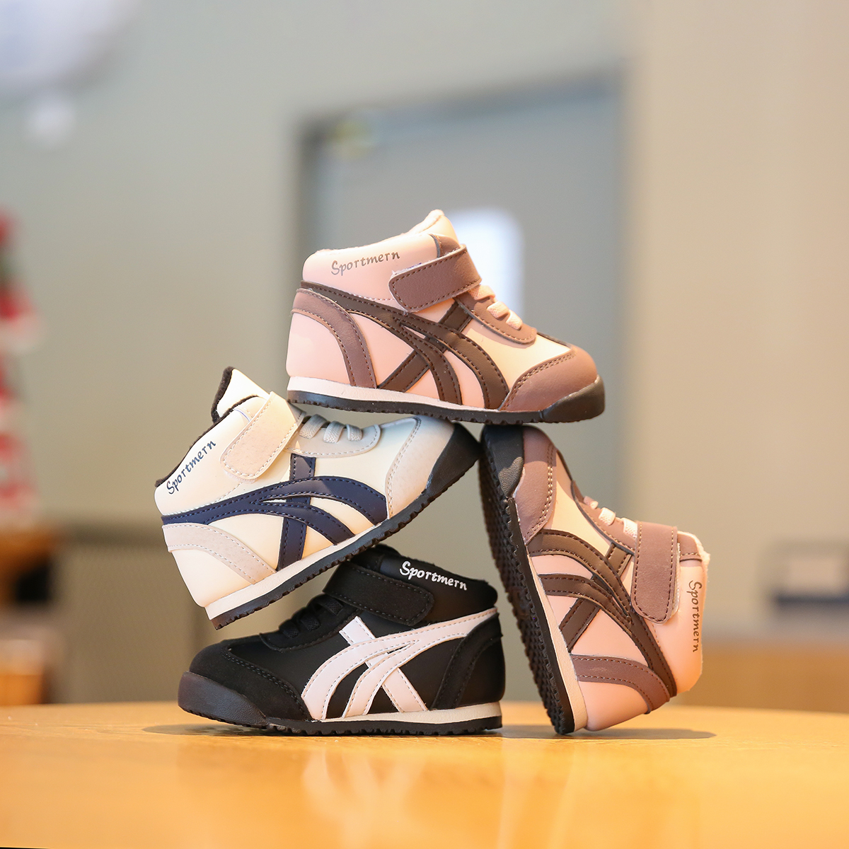 宝宝高帮板鞋加绒二棉鞋