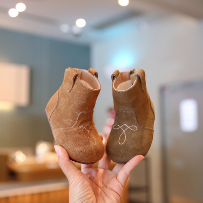 女宝宝靴子加绒棉靴时尚勃肯靴