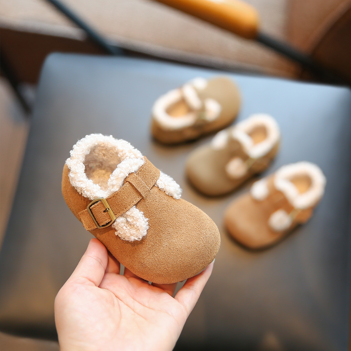 女宝宝棉鞋加绒冬季学步勃肯鞋