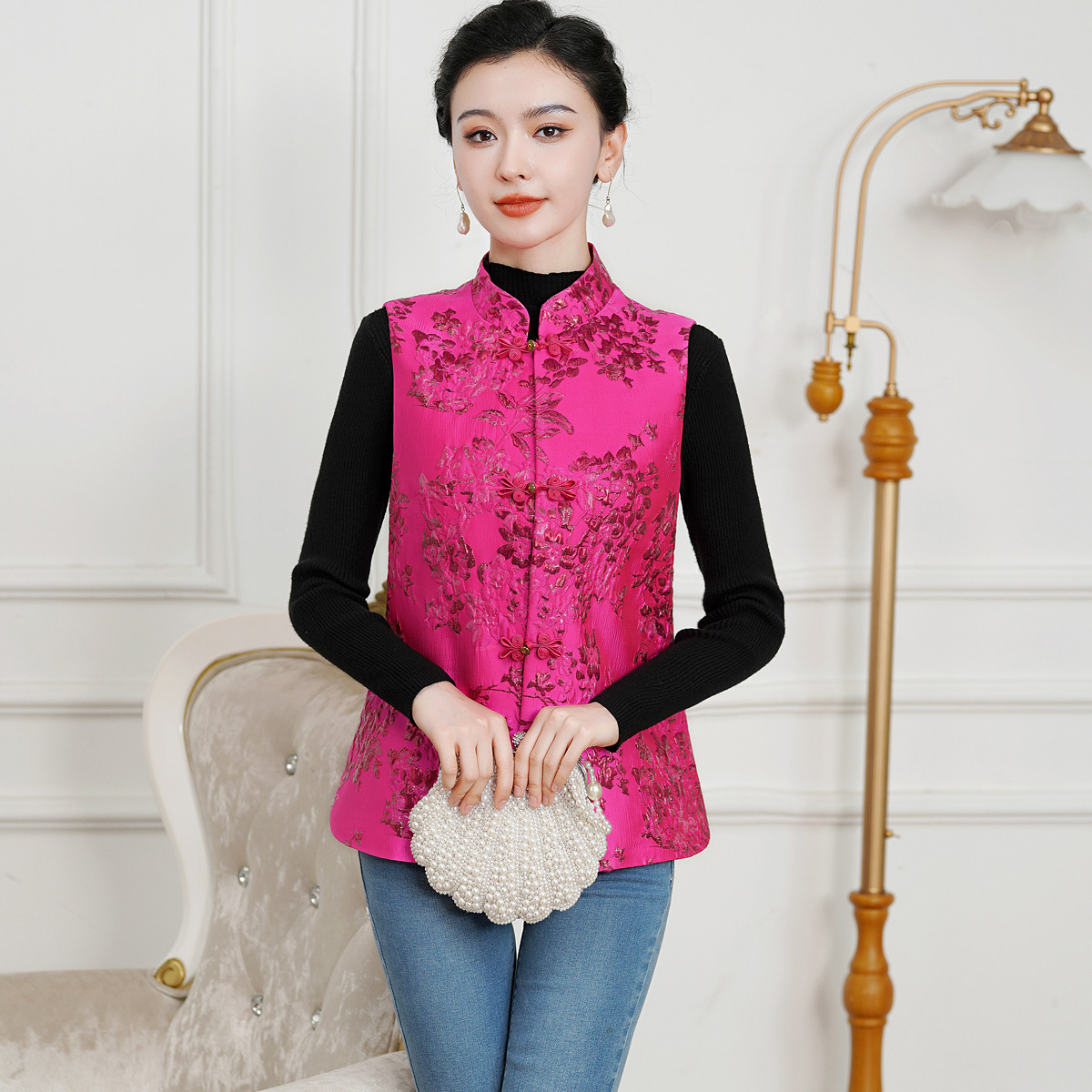 唐装女士中式马夹马甲中国风背心