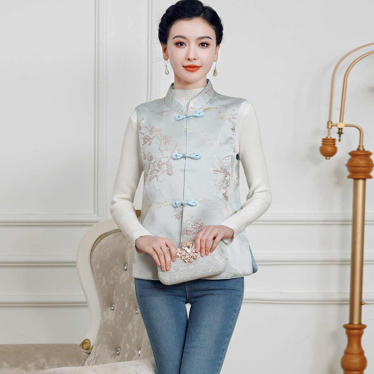 中国风中式唐装马夹背心马甲女士