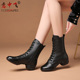 意中飞舞蹈靴广场舞鞋 软底增高舞蹈鞋 女真皮水兵舞靴子爵士跳舞女