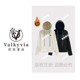 明线刺绣连帽卫衣2025秋冬个性 68638 悠悠奢品 上衣 Valkyvia