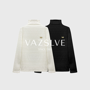 VAZSLVE 上衣 全新奢品 植绒蕾丝T恤2025秋冬个性 68681 捡漏