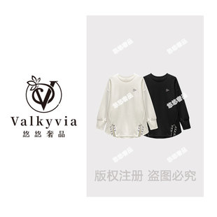 68611 悠悠奢品 CSIN轻奢刺绣圆领T恤2025秋冬休闲上 Valkyvia