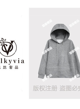 【Valkyvia/悠悠奢品】68129#高奢时尚百搭连帽印花卫衣2025上衣