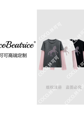 【COCO林可可】CSIN重工烫钻长袖T恤2026早春百搭个性上衣#68935