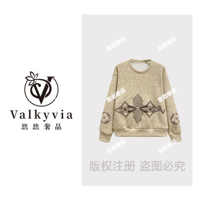 【Valkyvia/悠悠奢品】68633#CSIN重工刺绣加绒卫衣2025休闲上衣