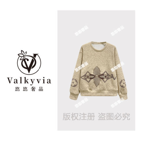 【Valkyvia/悠悠奢品】68633#CSIN重工刺绣加绒卫衣2025休闲上衣