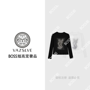 VAZSLVE 上衣 全新奢品 重工烫钻T恤2025个性 63665 捡漏时尚