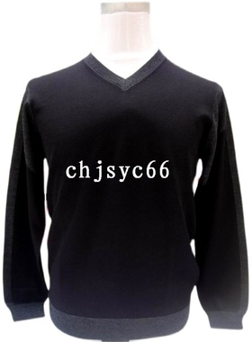 商场同款海尔曼斯男士V领纯羊毛衫针织保暖秋冬正装毛衣D7A1D41