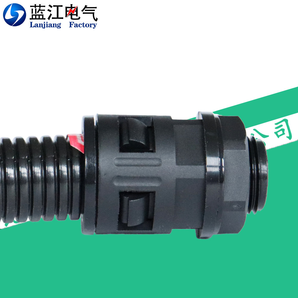 m牙公制尼龙快插型波纹管接头rohs环保塑料软管波浪管快速连接器