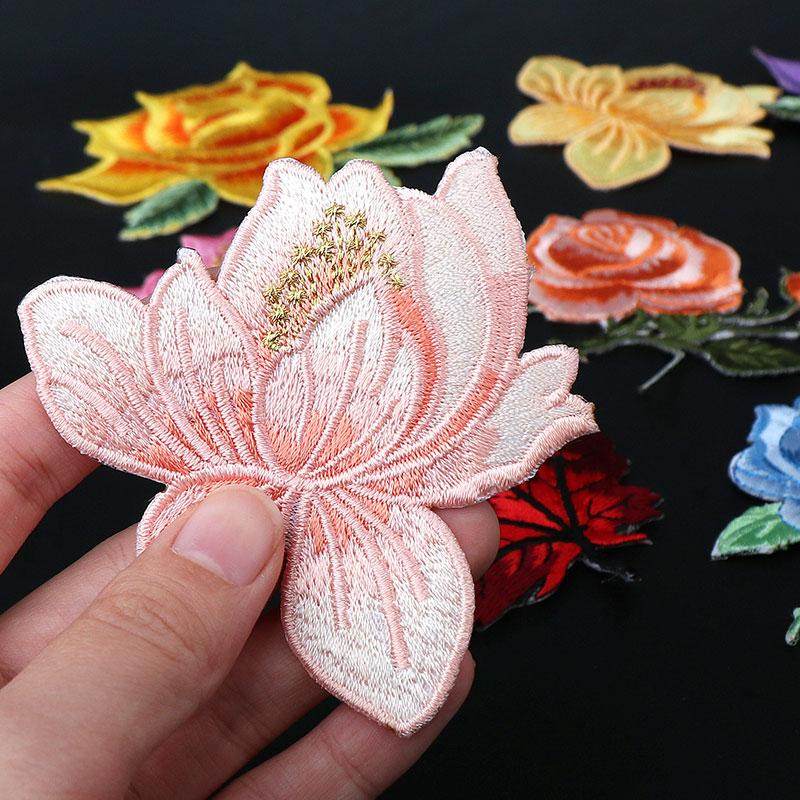 国风刺绣布贴旗袍绣花装饰衣服演出服饰补丁贴荷花修补贴背胶,居家布艺,布贴,淘宝优惠券,粉丝福利购,淘宝优惠卷