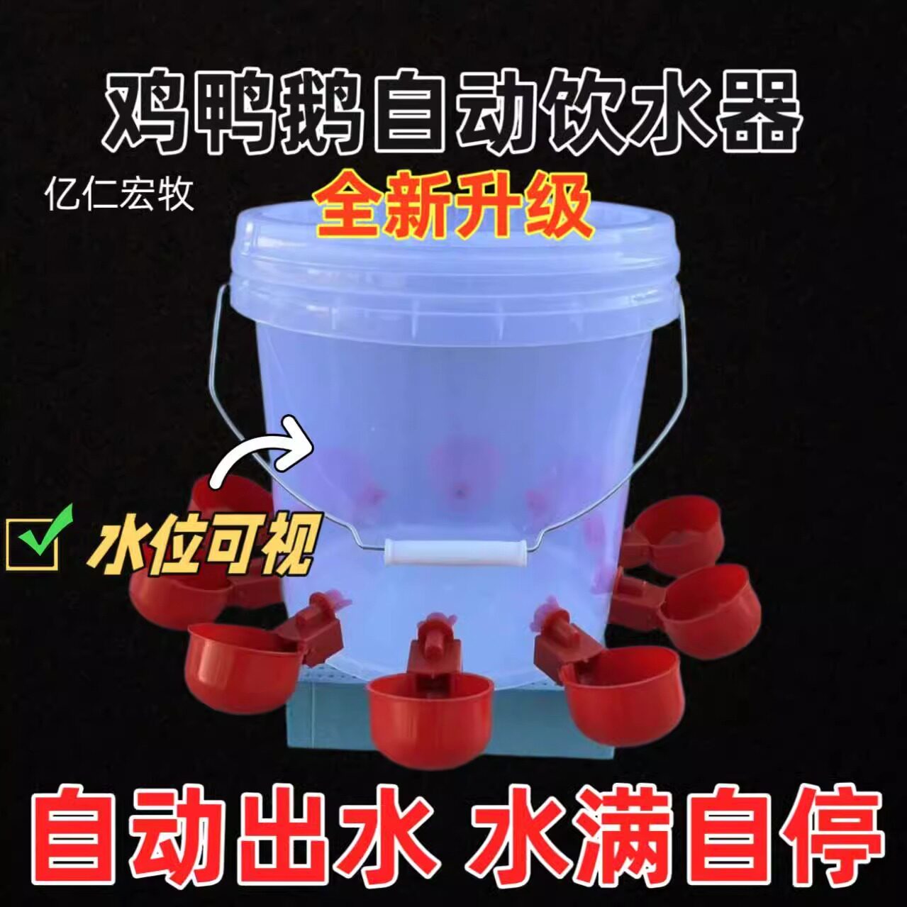 家禽自动饮水器鸽子养鸡专用水壶新款鸭子鹅喂鸡自动饮水器饮水碗