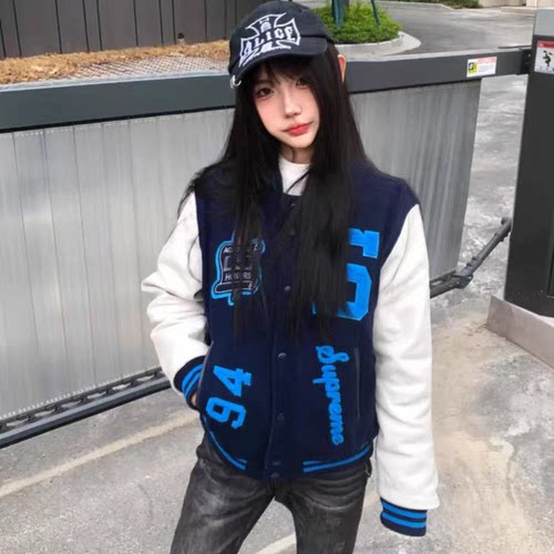 原创刺绣棒球服男女夹克重工刺绣