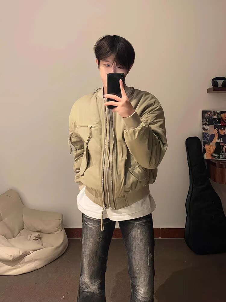 美式复古飞行夹克男女棒球服棉衣