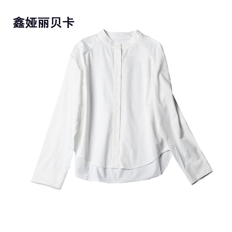 丽贝卡MR25007 春夏新款质量好 舒适棉前段后长单排扣衬衫 女上衣