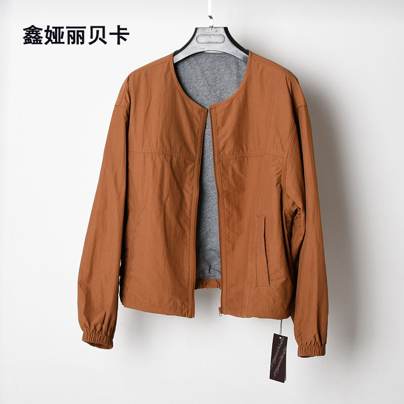 鑫娅丽贝卡MR24016 秋季速干带里衬圆领拉链短款外套 丽贝卡上衣
