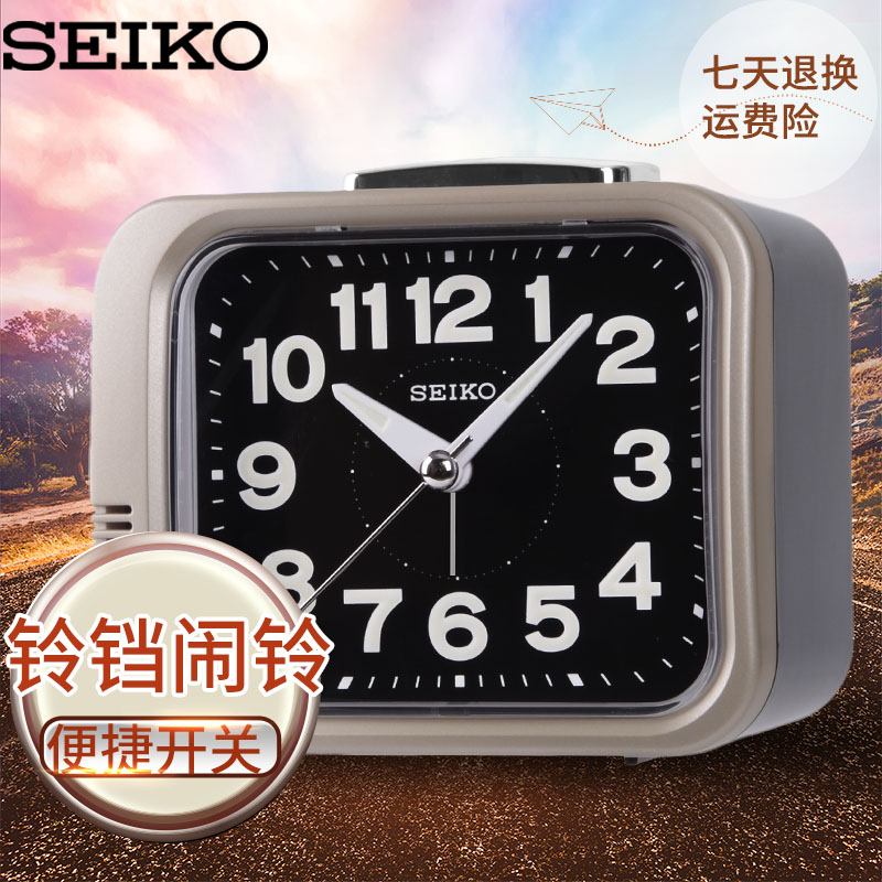 ÈÕ±¾SEIKO¾«¹¤Ê±ÖÓ ¾²ÒôÒ¹¹âÏÖ´ú¼òµ¥·½±ã´óÁåÉùʯӢ´²Í·ÖÓÄÖÖÓ