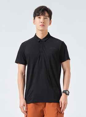 探路者22春夏POLO衫户外运动短袖速干透气登山徒步男T恤TAJK81047