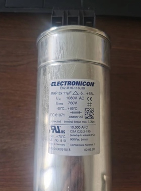 ELECTRONICON 电容器E63.M16-113L30  1080VAC3*11UF
