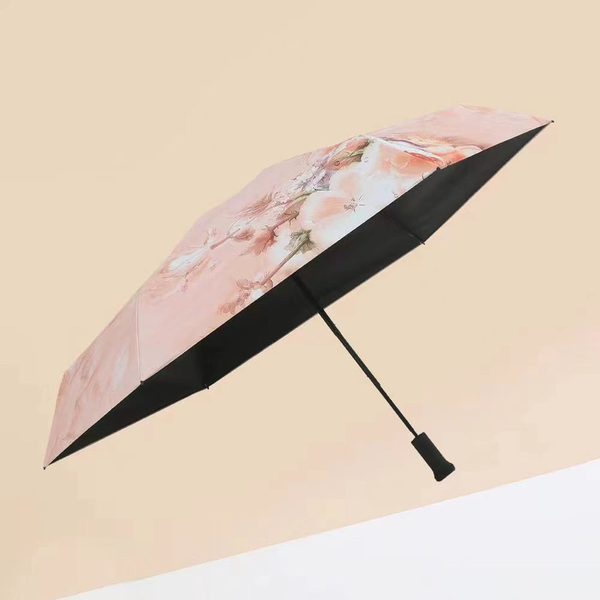 龙翔超轻便小太阳伞遮阳防晒防紫外线女晴雨两用羽毛日本碳纤维