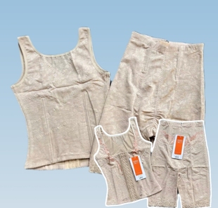 收腹提臀美背防驼背拉链分体 中塑裤 带骨腰背夹套装 配套高腰五分裤