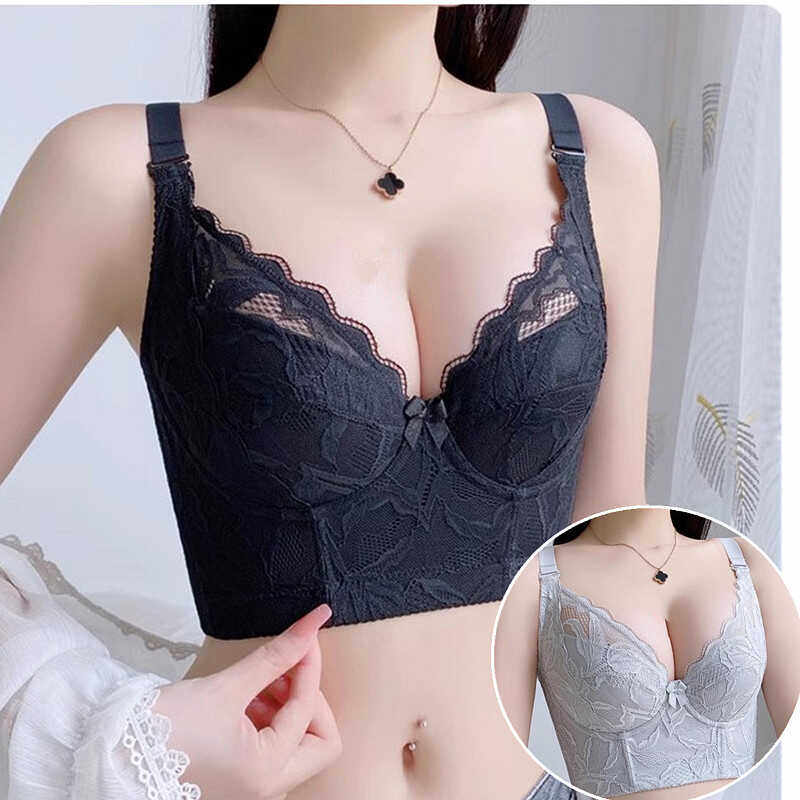 清仓七排扣软钢圈调整侧收副乳薄杯聚拢文胸防下垂矫正婷美内衣