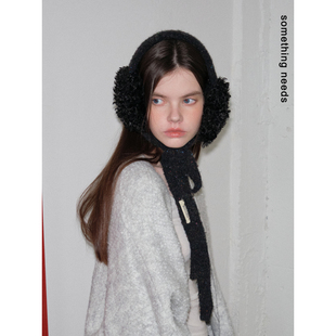 郑佰万 鬼马少女！咸感俏皮灯芯绒保暖防风耳暖冬季新款绑带耳罩