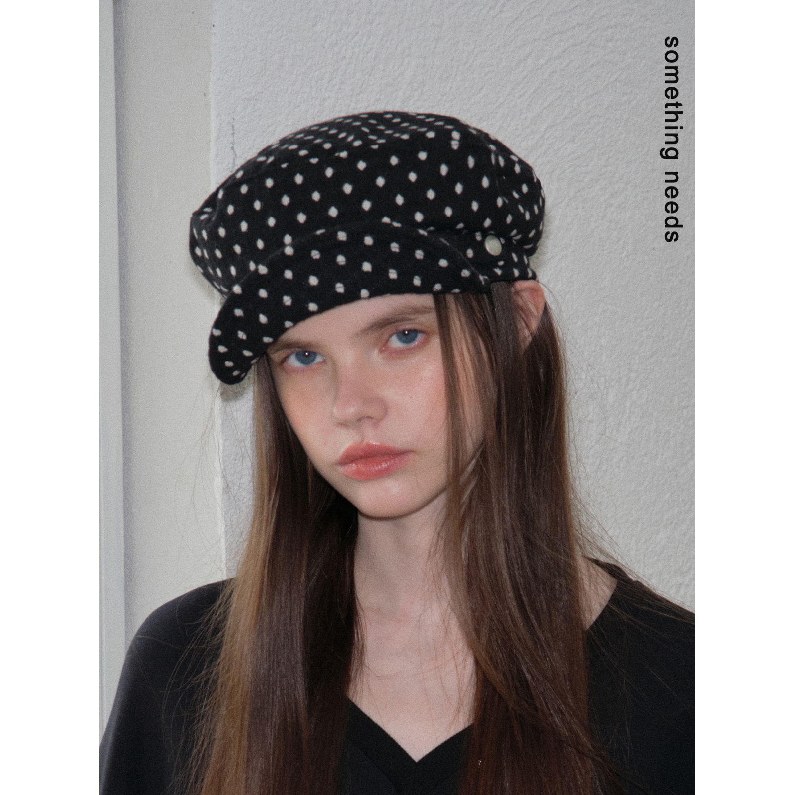 艺术复古波点贝雷帽多戴法