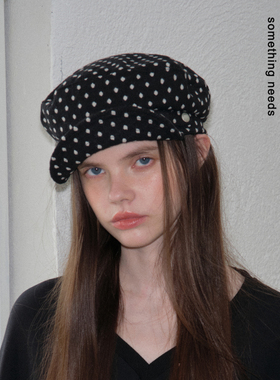 郑佰万 鬼马嬉皮 艺术复古波点报童帽秋冬个性百搭八角帽高品质女