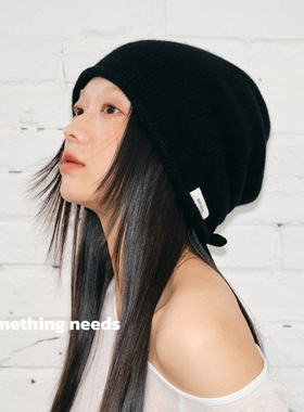 郑佰万 100%羊毛冷帽女2025年冬季包头百搭堆堆帽卷边保暖护耳帽